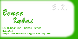 bence kabai business card